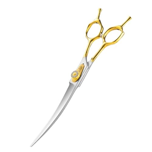 Ethyxe 7 Inch Curved Grooming Scissors for Dogs and Pets, Professional Up-curved Scissor, Premium Steel Scissors for Dog Grooming, Ideal for Dogs, Cats, and Other Pets