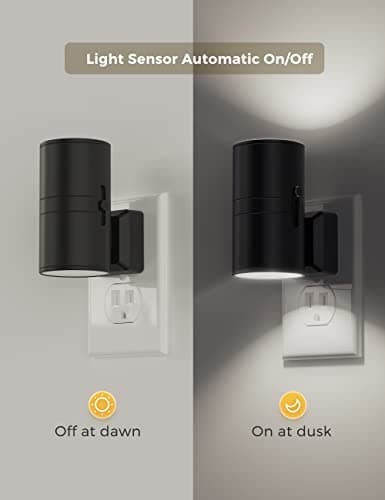 L LOHAS LED Bright Night Light, Night Lights Plug into Wall, 5000K Daylight White, Dimmable Nightlight Plug in with Light Sensor, Decorative LED Nightlights for Hallway Bathroom Kitchen, 2 Pack - Thumbnail 2