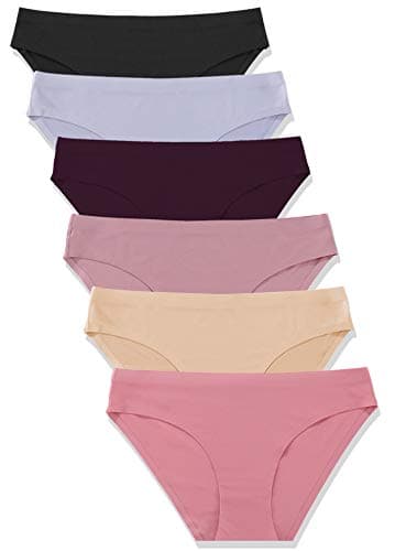 FINETOO 6 Pack Women’s Seamless Hipster Underwear No Show Panties Invisibles Briefs Soft Stretch Bikini Underwears XS-XXL(L) - Image 1