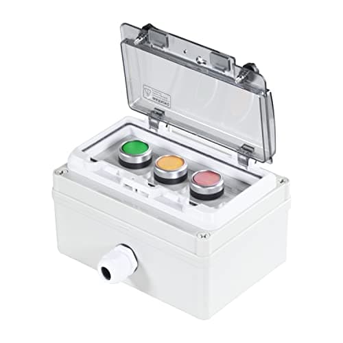 Push Button Box Ip67 with Red Green Yellow Momentary Push Button Button with Protective Cover Anti-Misoperation Switch(Ac/Dc 6a-110v/3a-240v/2.5a-380v) - Image 1