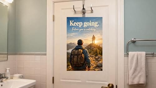 Vintage Tin Sign - Keep Going, Future You is Watching – Motivational Metal Art Poster for Home, Office, Gym, Workshop – Inspirational Quote for Persistence & Success – 8x12 Inch - Thumbnail 4