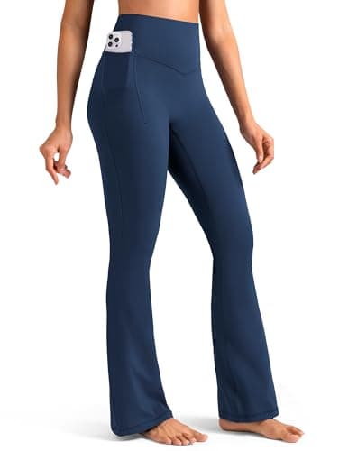 Colorfulkoala Dreamlux Flare Leggings for Women with Pockets, High Waist No Front Seam Bootcut Yoga Pants 31.5"(XL, Titan) - Image 1