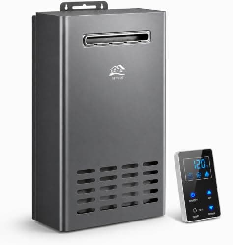 Propane Tankless Water Heater Outdoor, 5.2 GPM 130000 BTU On Demand Hot Water Heater with Remote Control, 110V Residential Instant Propane Waterheater - Image 1