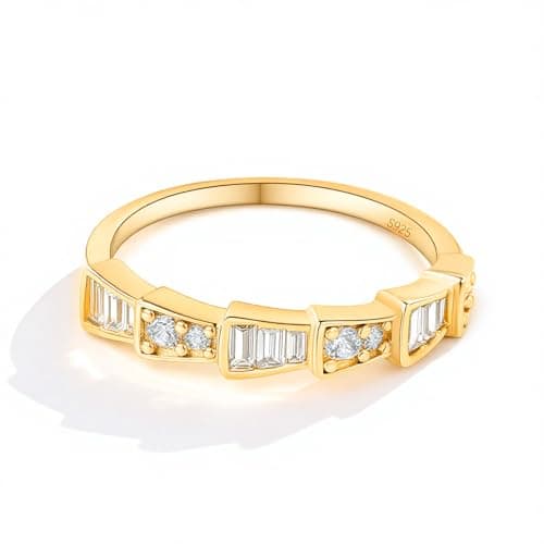 TOPROO 18K Gold Plated 925 Sterling Silver Stackable Rings, Wedding Band Ring for Women (Spirit Snake, 7) - Image 1