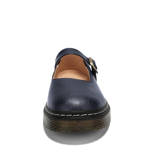 Azimaey Women's Mary Jane Flats Classic Comfort Slip-On Shoes - Breathable Lightweight Casual Dress Shoes for Women, Closed Toe Walking Shoes Fashion Cute & Everyday Comfort Navy Bule,11 US - Thumbnail 4