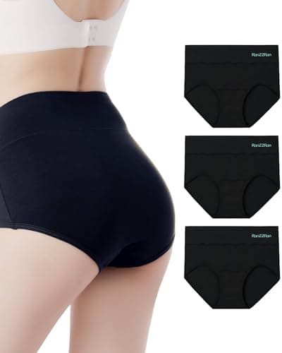 RanZZRan Women's High Waist Underwear Full Coverage Briefs - Stretchy Soft Panties Rayon derived from Bamboo - Image 1