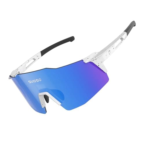 suoso Sports Cycling Sunglasses for Men: Lightweight UV Protection Polarized Sun Glasses for Youth Baseball Softball Running