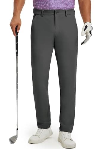 M MAELREG Golf Pants for Men 30-34 Inch Inseam 4-Way Stretch Quick Dry Lightweight Business Casual Golf Pants Dark Grey - Image 1