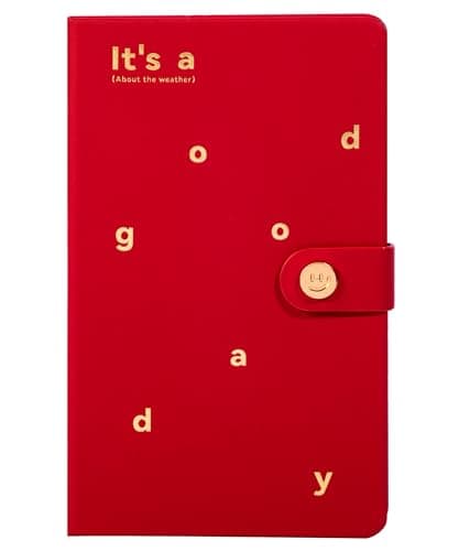 FLYING EAGLE Aesthetic Diary for Girls Women Cute Hardcover Teen Journals Waterproof Daily Diary for Writing with Bookmark, Metal Snap, 100GSM Thick Paper 3 Mixed Pages Grid+To Do List+Blank, Red