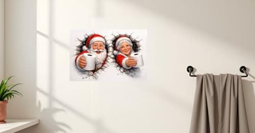 Carastora 2-Pack Vintage Christmas Holiday Decorative Tin Signs – 12×8 Inches, Santa-Themed, Suitable for Indoor and Outdoor Use, Winter Decorations, Perfect for Gift-Giving, and Great for the Home, Bathroom, Garage, or Patio. - Thumbnail 5