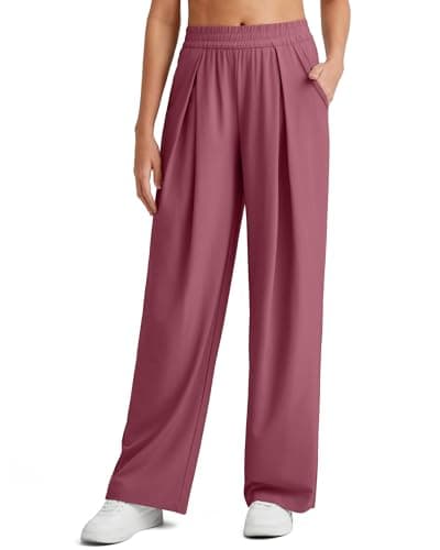 G4Free Casual Pants for Women High Waist Stretchy Work Pants Pull On Casual Trousers with Pockets(Dark Burgundy,S,29") - Image 1