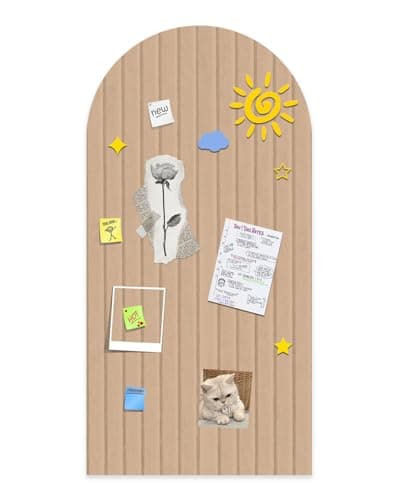 Foldable Bulletin Board 47x24 inches, 0.35" Thick Felt Wall Tiles, Large Cork Board with Adhesive Sticker, Round Edges Wall Panels for Office Bedroom Living Room, Decorative Board (Camel)