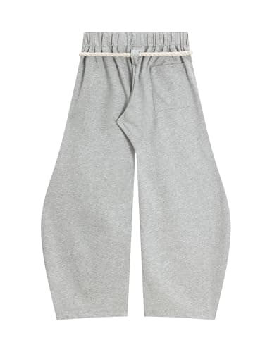 Vamtac Wide Leg Sweatpants Mens Baggy Barrel Pants Y2K Loose fit Gray Sweat Pants with Pockets - Thumbnail 6