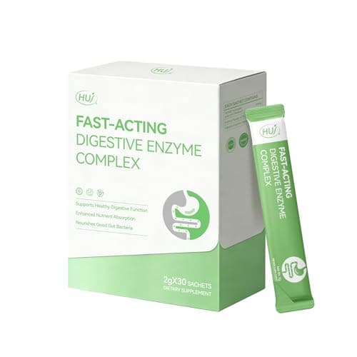 HUJ Fast-Acting Digestive Enzyme Complex- Supports Healthy Digestive Function & Nutrient Absorption - Contains Digestive Enzymes, Prebiotics and Whole Fruit Fiber - 30 Sachets - Image 1