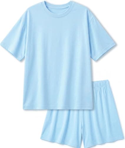 Petite&Me Girls Viscose from Bamboo Pajama Set Buttery Soft T-Shirt and Shorts Sleepwear Summer Pajamas for Kids & Teens - Image 1