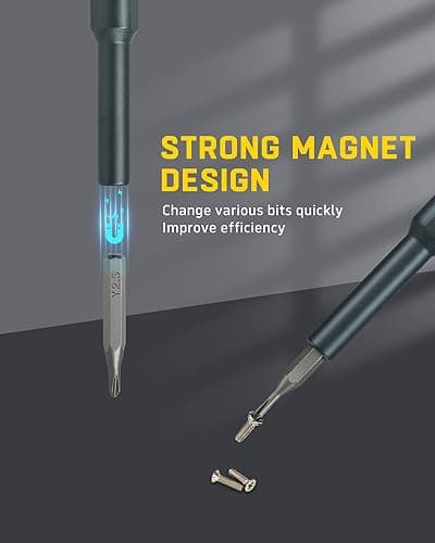 Banshu 46 in 1 Mini Precision Screwdriver Set with Metal Case, Magnetic Small Screwdrivers with Phillips, Pentalobe, Torx for Glasses, Watch, iPhone, Macbook, Laptop, Computer, PC, PS5, Jewelers, Toys - Thumbnail 4