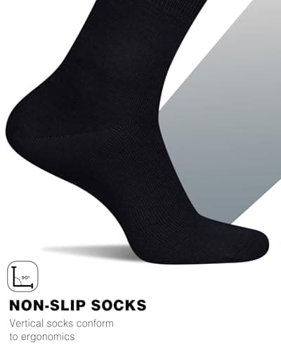 Amutost Black Socks for Women – Non-Slip Heel, Breathable & Moisture-Wicking,5-Pack Anti-Slip for Workouts,Casual,Durable Washable Design - Thumbnail 4