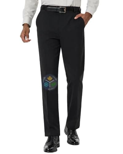 SNOWTEN Men's Business Casual Work Pants, Classic Straight Fit, Stretch Midweight Quick-Dry, 4 Pockets Black 34w × 30L - Image 1