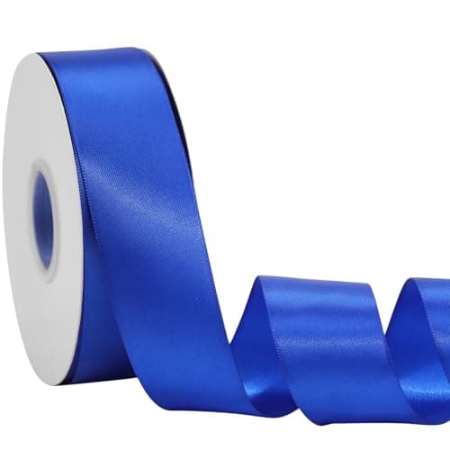 Royal Blue Ribbon 1 1/2 Inch x 50 Yards – Double Faced Satin Ribbon for Boy Gift Wrapping, Graduation, Crafts & Events - Image 1