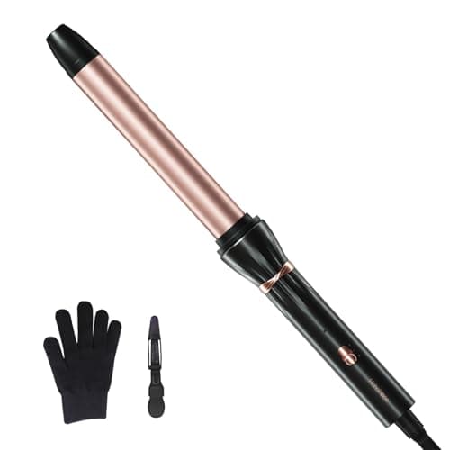 Hahahope 1 Inch Ceramic Curling Wand for Loose Waves, Extra Long Barrel Hair Curler for Medium to Long Hair, 2 Adjustable Temperatures, Global Voltage 100-240V