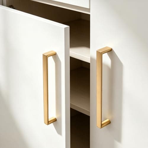 Synkylux 10 Pack Square Champagne Bronze Cabinet Pulls 3-3/4inch(96mm) Hole Center Kitchen Cabient Handles Drawer Pulls,Cabinet Pulls,Cupboards, Dressers and Square Solid Metal Hardware - Thumbnail 4