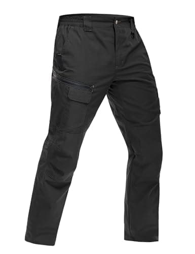 MOURCE Ripstop Tactical Pants for Men Water Resistant Quick Dry BDU Cargo Pants with 7 Large Pockets Breathable Black L 30" - Image 1