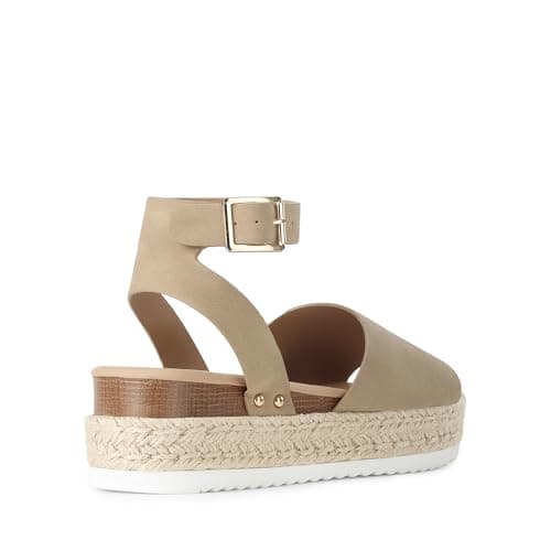 DREAM PAIRS Women's Platform Espadrilles Casual Ankle Strap Wedge Sandals Comfortable Dressy Summer Shoes,Size 8.5,Taupe-Nubuck,SDPW2359W - Thumbnail 5