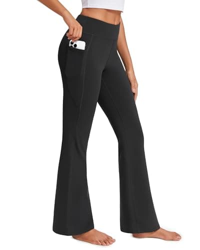 Stelle 29" Fleece Lined Leggings for Women Thermal Bootcut Yoga Pants High-Waisted Winter Leggings with Pockets(Black, 3XL) - Image 1