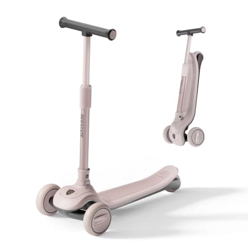 BEIESTATE 3 Wheel Scooter for Kids Ages 3-18, Up to 220 Lbs, Kids Scooter with Adjustable Lean-To-Steer Switch, Foldable, Lightweight, Wide Anti-Slip Deck, Adjustable Height Handlebar, Light-Up Wheels
