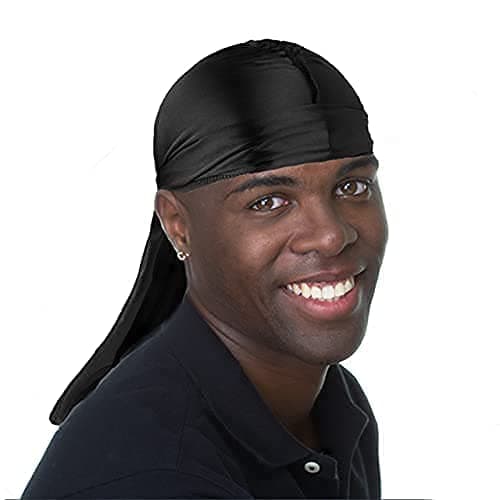 6PCS Silky Durags for Men Wave, Satin Doo Rags for 360, 540, 720 Waves Black - Thumbnail 5