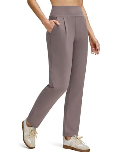 G4Free Women's Tapered Pants with Pockets Comfy Slack Office High Waist Trouser Ankle Casual Pants Dress Work Workout (Taupe,XS,Regular) - Image 1