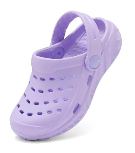 Pisumg Kids Garden Clogs Toddler Slip on Slides Sandals Boys Girls Summer Beach Pool Outdoor Water Shoes Slippers Purple - Image 1