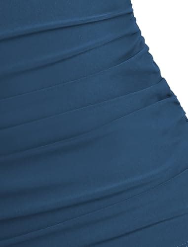 ZAFUL Tankini Swimsuits for Women 2026 Two Piece Swimsuits High Waisted Bathing Suit Shell Stitch Push Up Swim Top for Women Summer Party (Peacock Blue XL) - Thumbnail 6