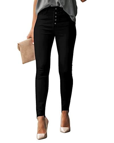 POTILI Women's High Waisted Jeans for Women Distressed Ripped Jeans Butt Lifting Skinny Stretch Denim Pants Black Size 12 - Thumbnail 4