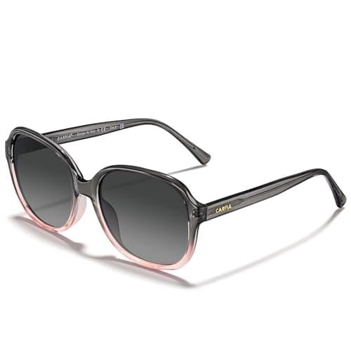 CARFIA Retro Large Acetate Polarized Sunglasses for Women UV Protection
