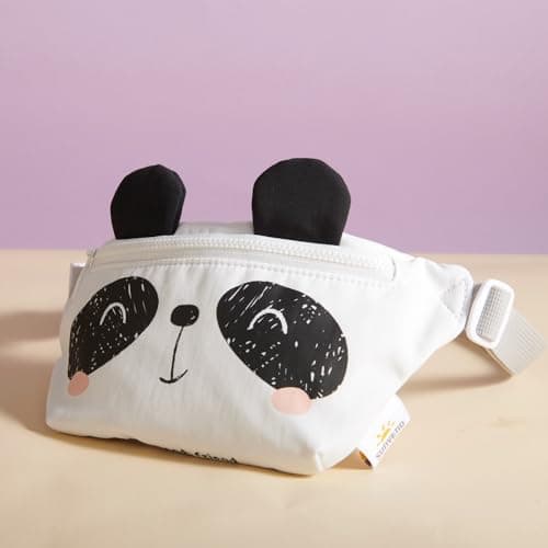 SUNVENO Kids Fanny Pack, Cute Panda Cartoon Waist Bag for Boys & Girls, Adjustable Crossbody Belt Pouch Ages 2-8, Travel Beach & Birthday Gift - Thumbnail 3