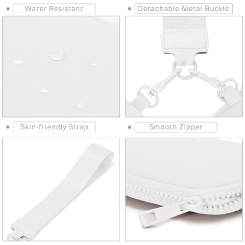 Viverte Mini Zip Around Wristlet Wallets for Women Small Portable Coin Purse Dual Pouch Keychain Wristlet Gifts for Women Travel Sports Outdoors (White) - Thumbnail 6