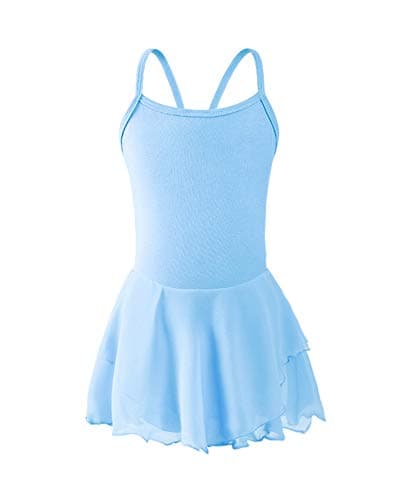 Stelle Toddler Ballet Leotards for Girls,Dance Leotard for Girls,Camisole Toddler Ballet Outfit for Studio Outdoor Daily Wear, Blue 6-7 Years - Thumbnail 2