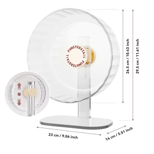 FunstersTail Super Silent Hamster Wheel 10.4 Inch, Magnetic Large Rat Wheel for Chinchilla, Gerbil, Guinea Pig, Cat, Mouse, Sugar Glider and Dwarf, Syrian Hamster Accessories (Cream White) - Thumbnail 5