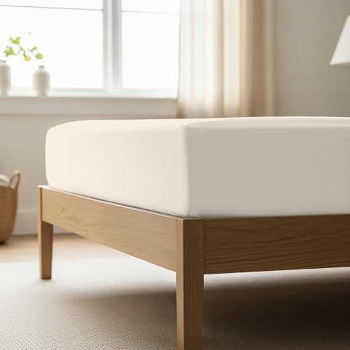 Mellanni California King Fitted Sheet - Iconic Collection Bedding Sheets with up to 16 inch Deep Pocket - Soft & Cooling - Fade & Stain Resistant - 1 PC (Twin XL, Golden Ivory) - Image 1