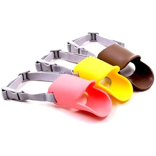 Anti Bite Duck Mouth Shape Dog Mouth Covers Anti-Called Muzzle Masks Pet Mouth Set Bite-Proof Silicone Material (Pink, S) - Thumbnail 5