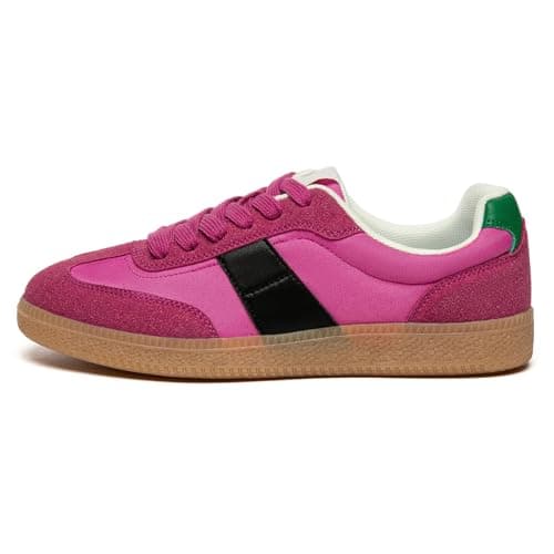 Rihero Women's Fashion Sneakers Classic Tennis Shoes Casual Lace-Up Walking Shoes Pink Size 7.5 - Thumbnail 3