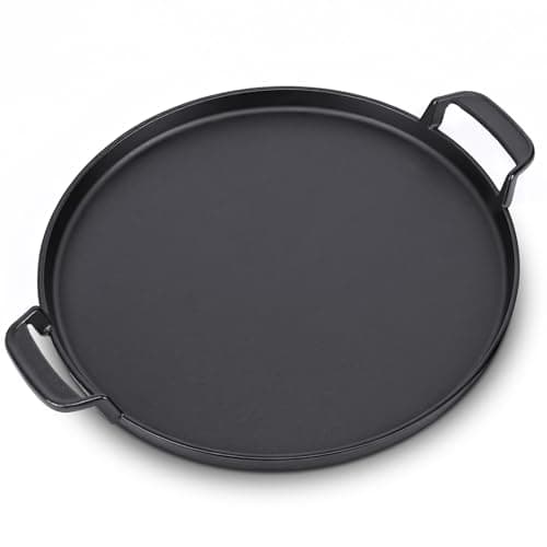 BLUES GRILL PARTS 7421 Cast Iron Griddle - 12" Gourmet BBQ System Insert, Fits Most Cooking Grates for Weber Charcoal/Gas/Pellet Grills (22" Kettle/Performer, SMOKEFIRE EX4/EX6, Genesis, Spirit &More)