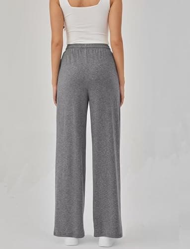 Arolina Cozy Lounge Pants for Women Fall Soft Sweat Pants Mid-Weight Elastic Waistband Pajama Cute Pants with Pockets - Thumbnail 2