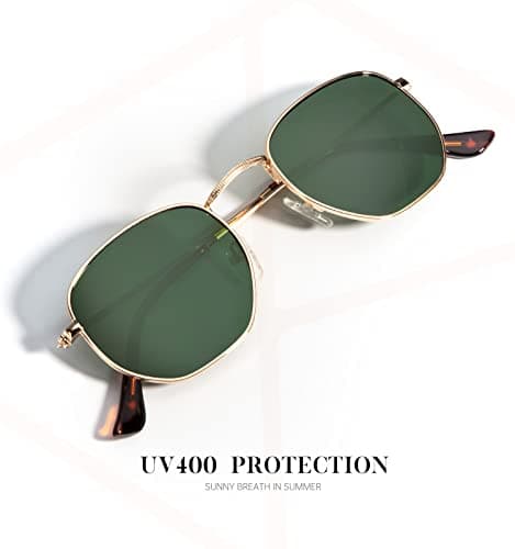 KALIYADI Hexagon Sunglasses For Women Men Polarized Square Sunglasses For Womens Sun Glasses UV Protection Metal Frame (3 Packs) - Thumbnail 4