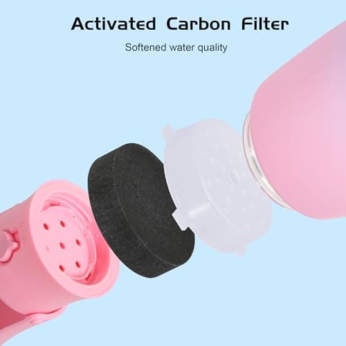 VEPOUYU Portable Dog Water Bottle 10oz Pink - Thumbnail 2