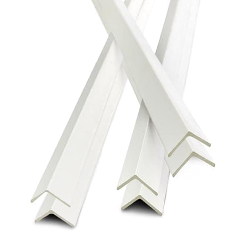 6Pcs 48" Wall Corner Protector,Pre-Cut Wall Corner Protector Guard Protection,Wood Grain Corner Trim for Door,Window Frames,Wooden Wall Edges(6Pcs-White) - Image 1