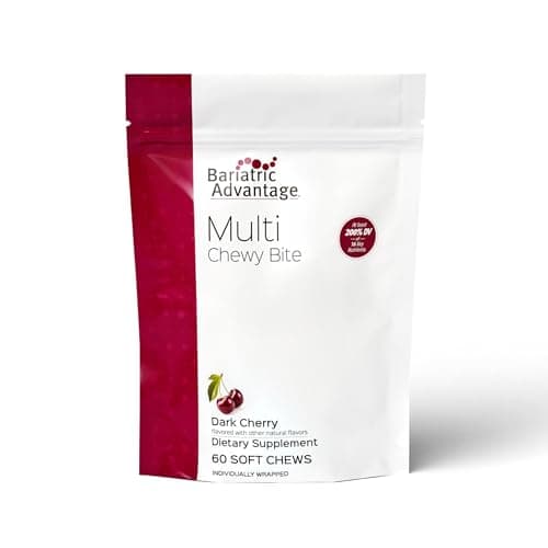 Bariatric Advantage Multi Chewy Bite - Soft Chew Multivitamin for Bariatric Surgery Patients - Chewable Multivitamin with Folic Acid, Vitamin D3 & More - Dark Cherry Flavor - 60 Count - Image 1