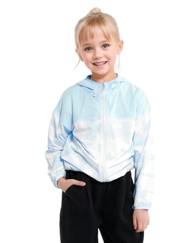 JiAmy Girl's Athletic Hoodie Zip Up Sun Protection Jacket Cooling Camo Shirt for Active Running Outdoor