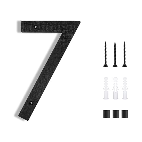 8 Inch House Numbers for Outside Modern | Large Floating Black House Numbers | Address Numbers/Door Garage Gate |911 Visibility Signage (7) - Image 1